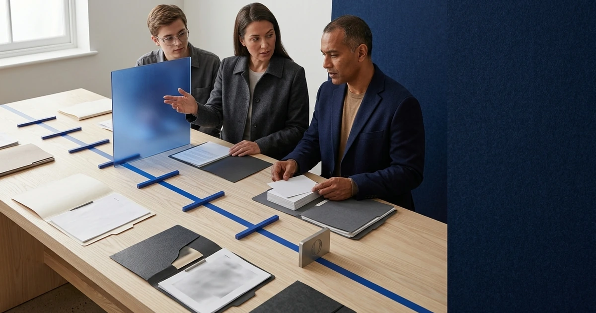UK small-business team completing an evidence-led AI readiness checklist