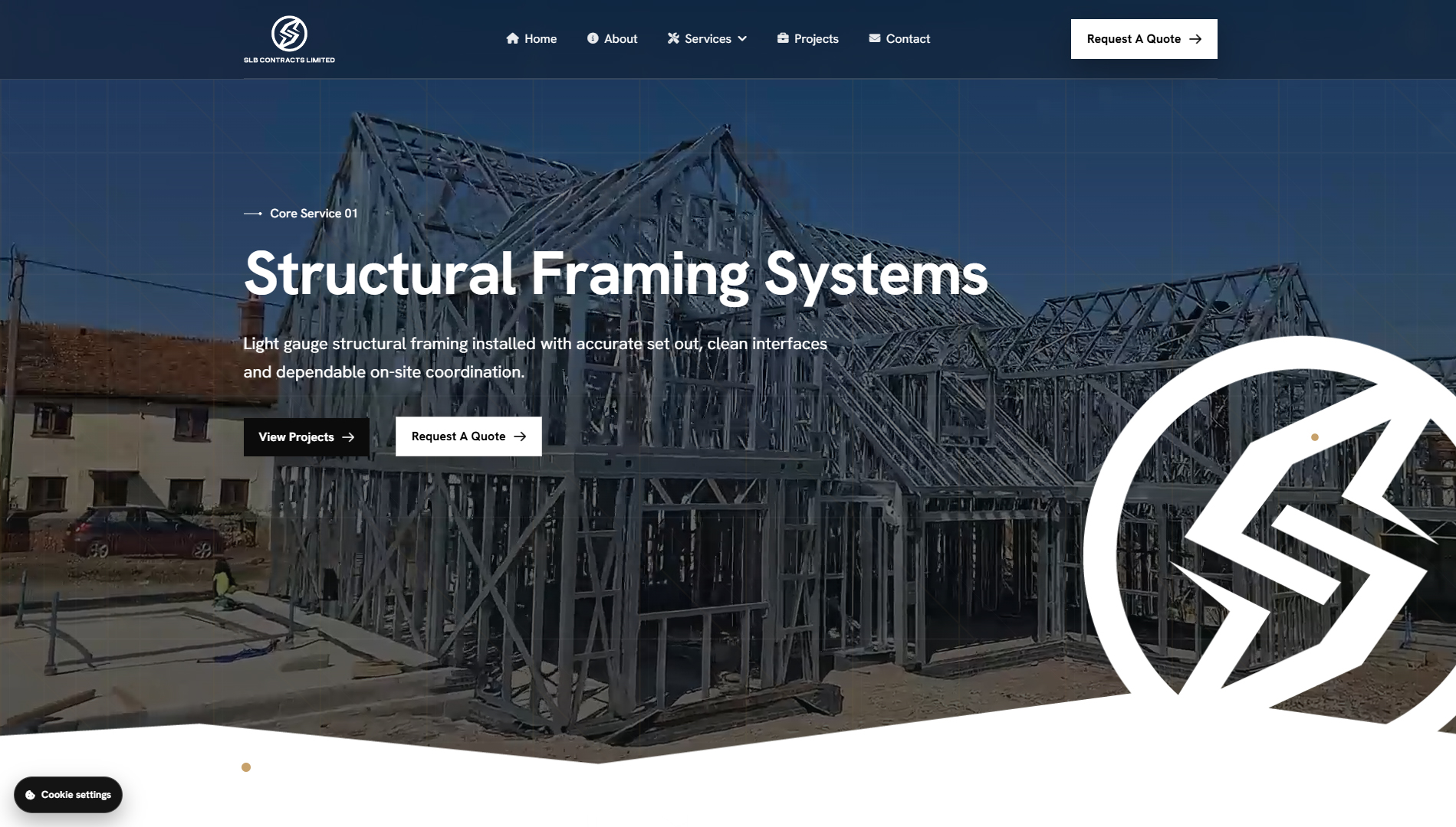 SLB Contracts website homepage screenshot