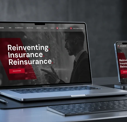 Lead generation landing system displayed on modern device mockups