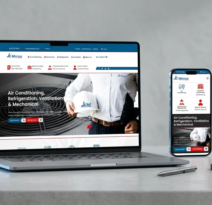 Multi location service website concept on device mockups