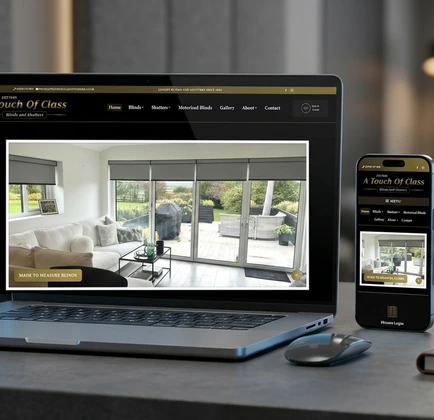 A Touch of Class website shown on laptop and phone mockups