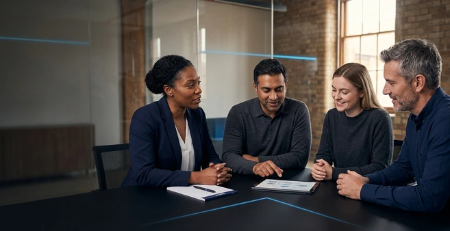 Team using repeatable AI Skills with clear human approval
