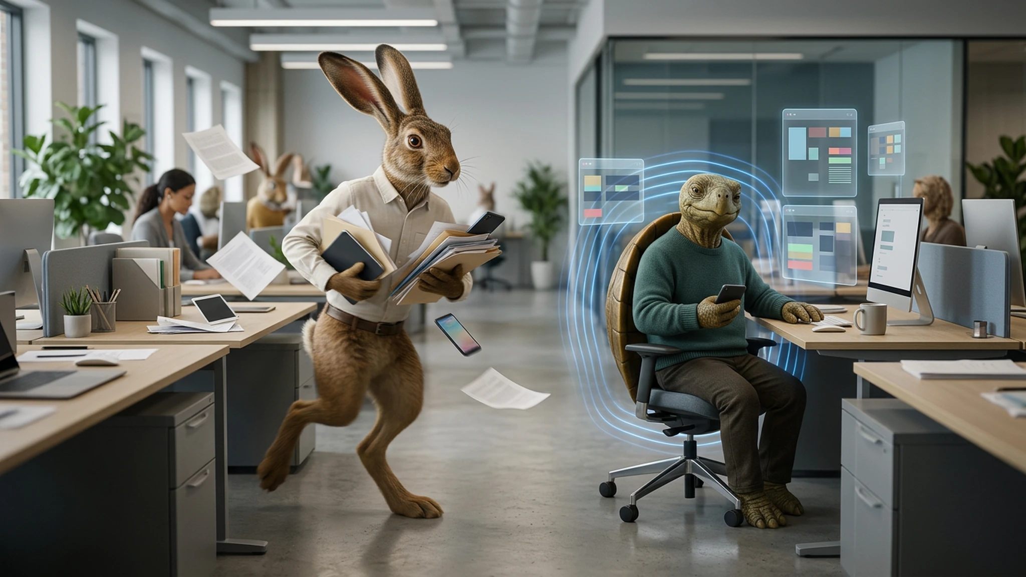 Office Chaos Terry and Harry ad poster