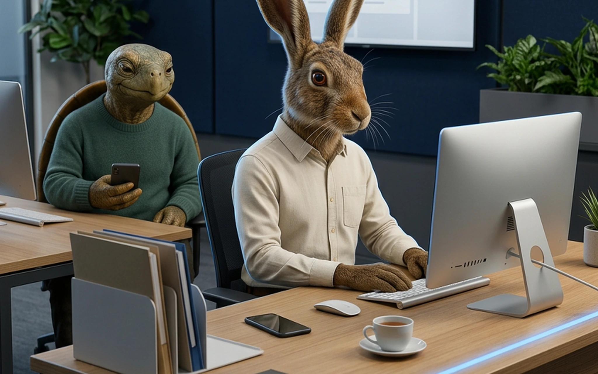 Less frantic work visual