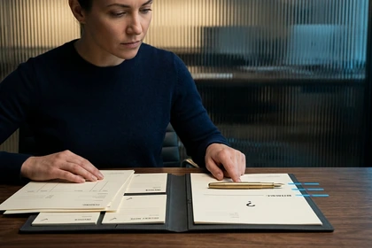 Finance coordinator checking invoice facts and delivery evidence before a reminder is prepared