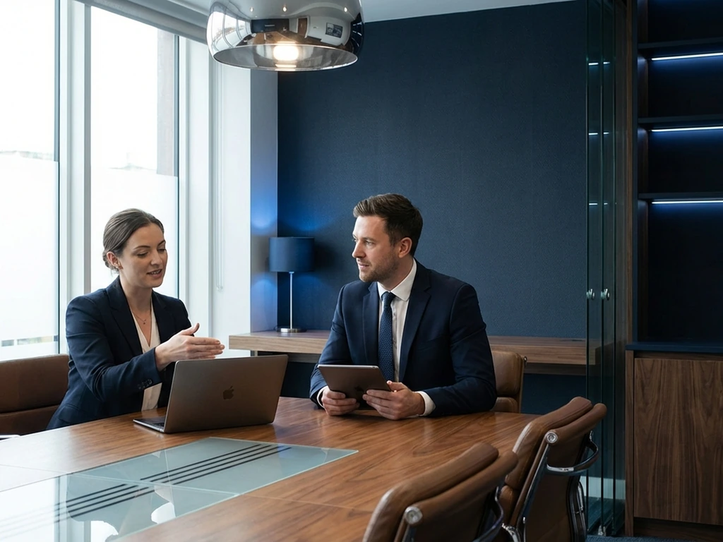 Business leaders reviewing improved workflow outcomes