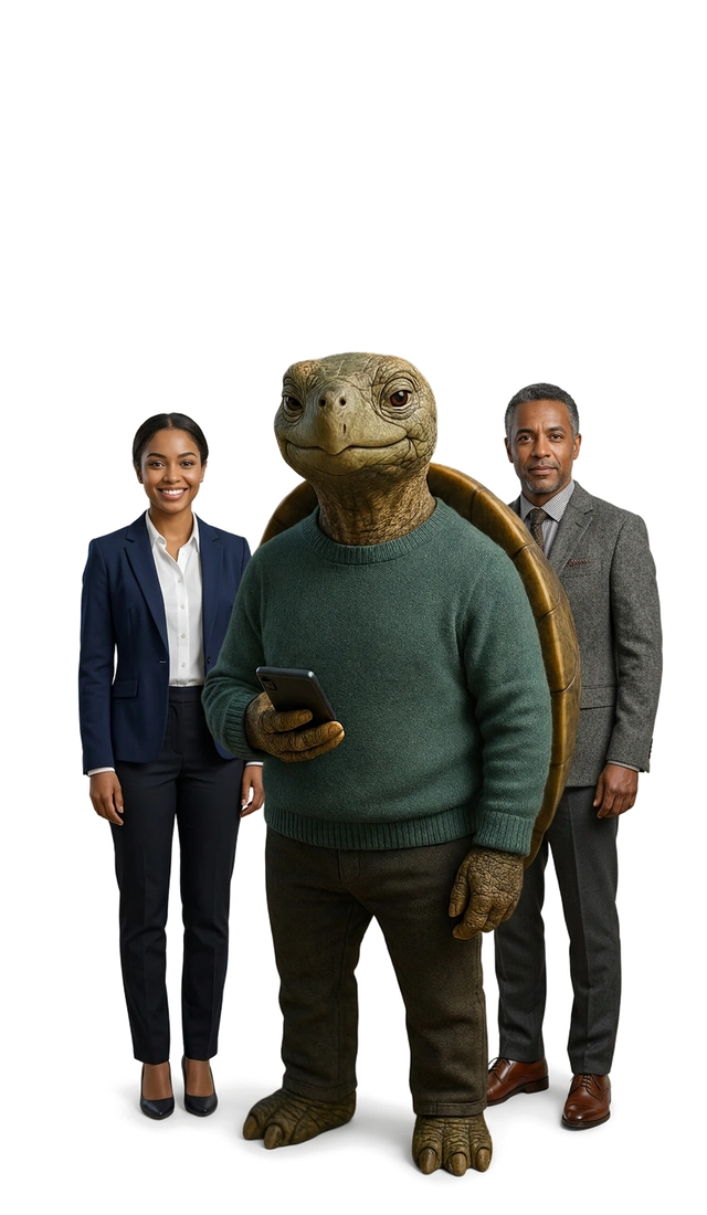 Calm small business team collaborating with Terry in a structured setup